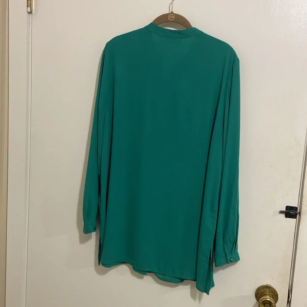Susan Graber Teal Long Sleeve Blouse size 16 - Picture 8 of 10